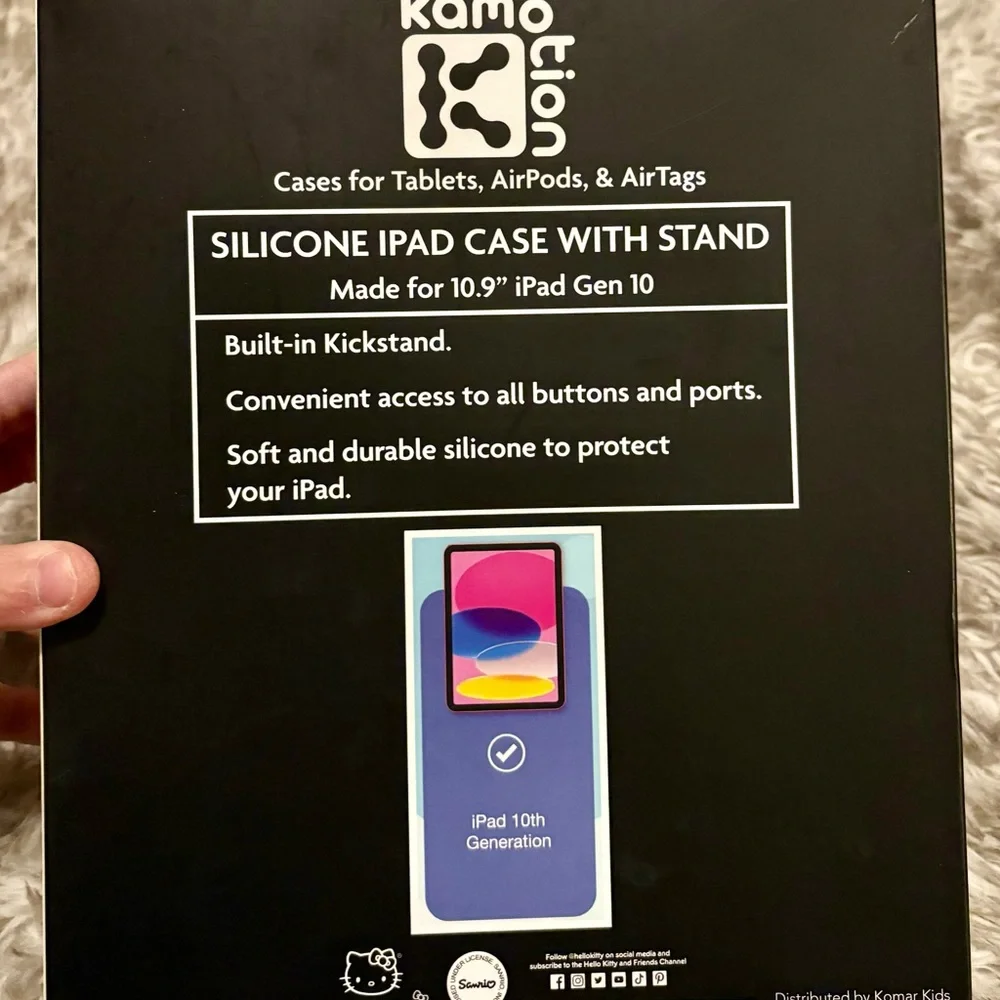 Hello Kitty Silicone iPad Case with Stand for 10.9” iPad Gen 10, Red, BNIB